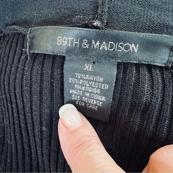 89th & Madison Black Open Cardigan Sweater size XL - Picture 6 of 6